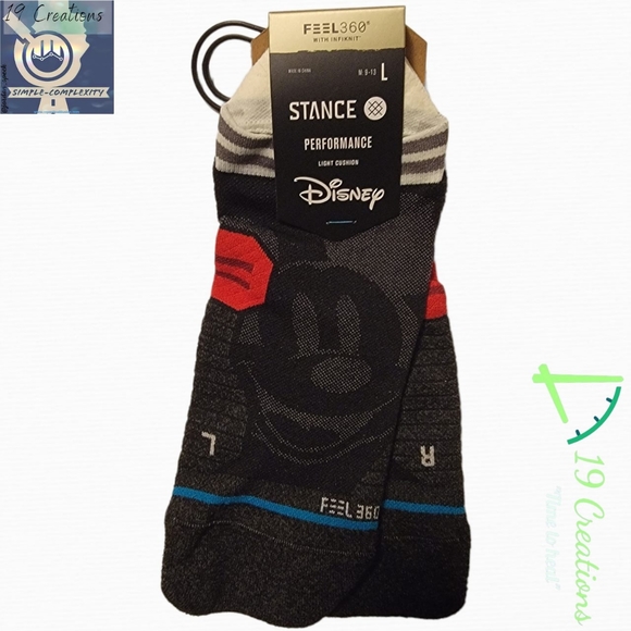 (NWT) Stance socks FEEL 360 W/ INFIKNIT "Classic Mickey Tab"- Large